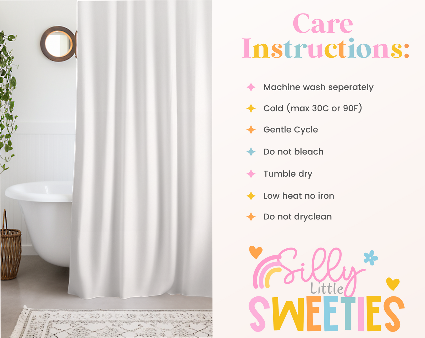 Pink Floral Boho Shower Curtain Personalized